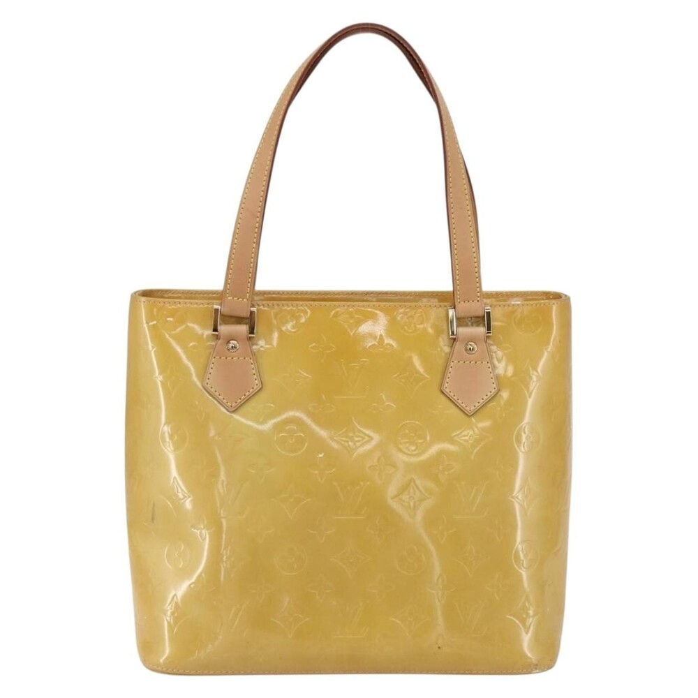 Louis Vuitton Monogram Vernis Houston Handbag Beige
